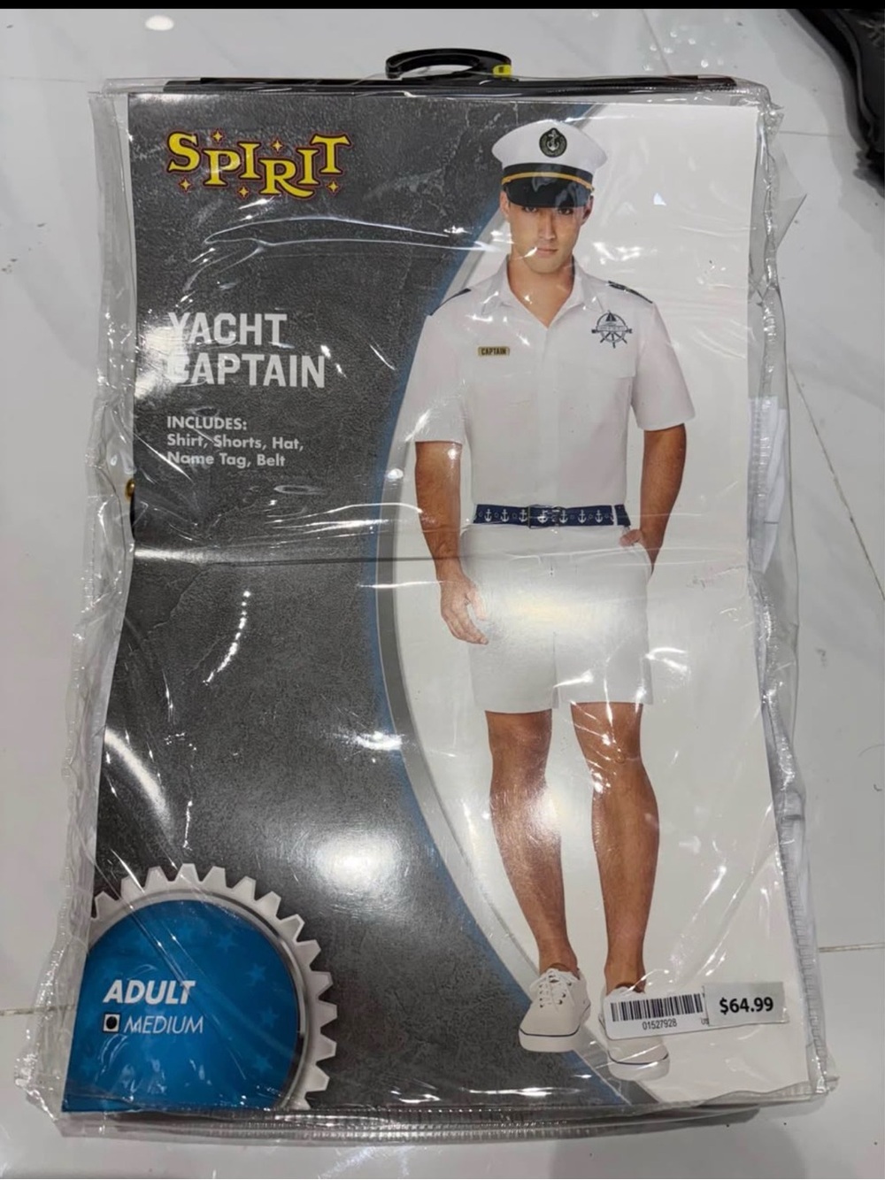 Spirit Halloween yacht captain sz medium men’s costume shirt shirts hat belt